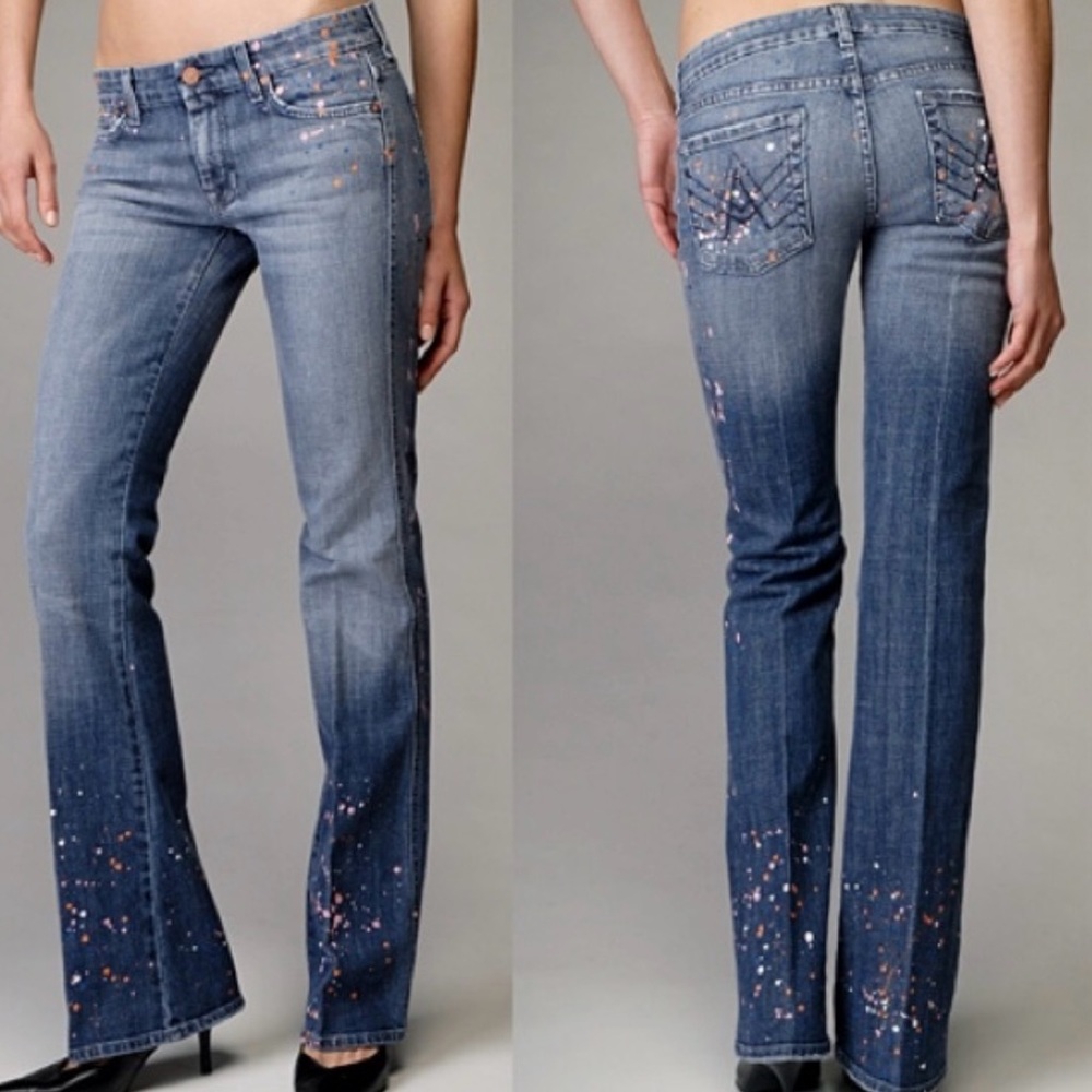 7 For All Mankind, Paint Splatter, Bootcut Jeans, Size 29